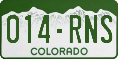 CO license plate 014RNS