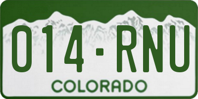 CO license plate 014RNU