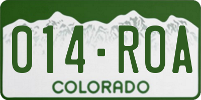 CO license plate 014ROA