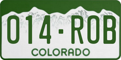 CO license plate 014ROB