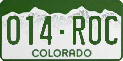 CO license plate 014ROC