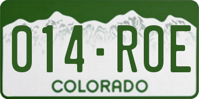 CO license plate 014ROE