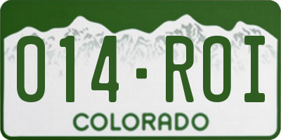 CO license plate 014ROI