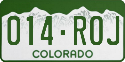 CO license plate 014ROJ