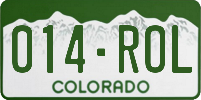 CO license plate 014ROL