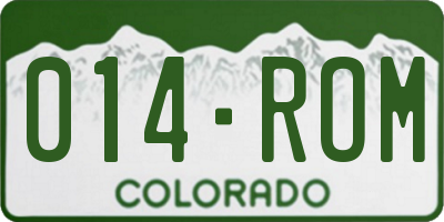 CO license plate 014ROM