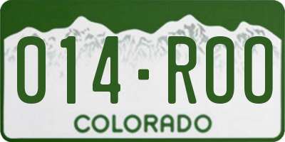 CO license plate 014ROO