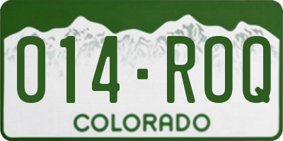 CO license plate 014ROQ