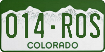 CO license plate 014ROS