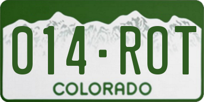 CO license plate 014ROT