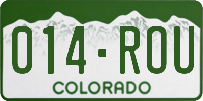 CO license plate 014ROU