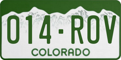 CO license plate 014ROV