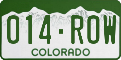 CO license plate 014ROW