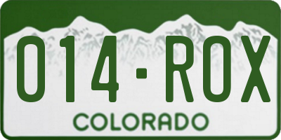 CO license plate 014ROX