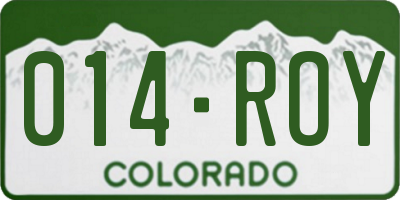 CO license plate 014ROY