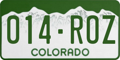 CO license plate 014ROZ