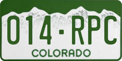 CO license plate 014RPC