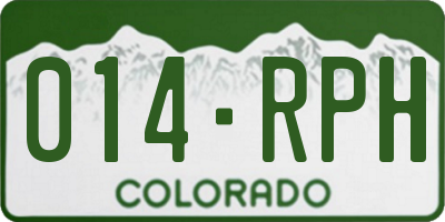 CO license plate 014RPH