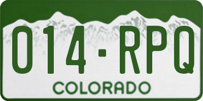 CO license plate 014RPQ