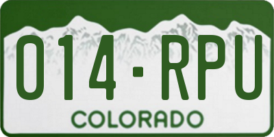 CO license plate 014RPU