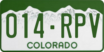 CO license plate 014RPV