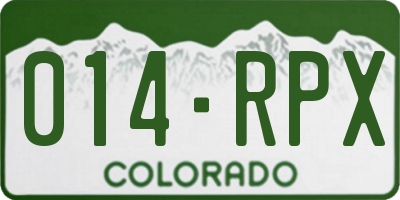 CO license plate 014RPX