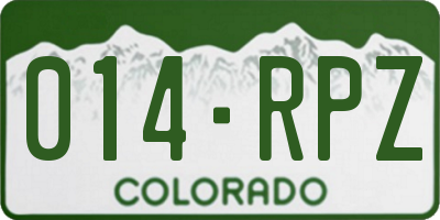 CO license plate 014RPZ