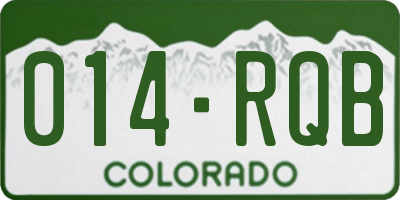 CO license plate 014RQB