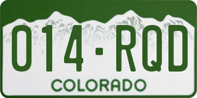 CO license plate 014RQD