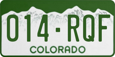 CO license plate 014RQF