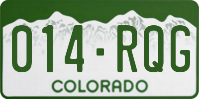 CO license plate 014RQG