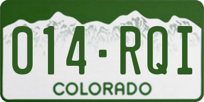 CO license plate 014RQI