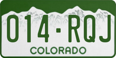 CO license plate 014RQJ