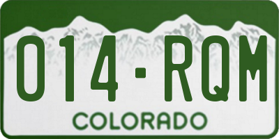 CO license plate 014RQM