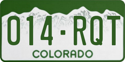 CO license plate 014RQT