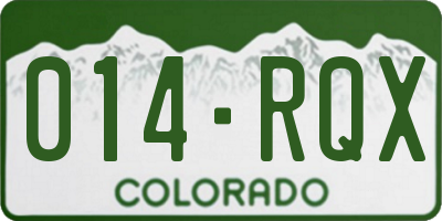 CO license plate 014RQX