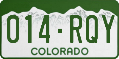 CO license plate 014RQY