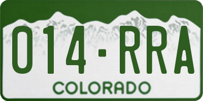 CO license plate 014RRA