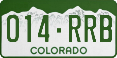 CO license plate 014RRB