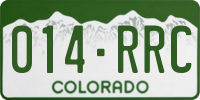 CO license plate 014RRC