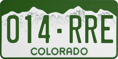 CO license plate 014RRE