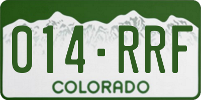 CO license plate 014RRF