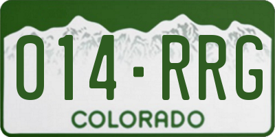 CO license plate 014RRG