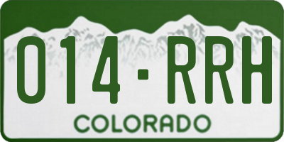 CO license plate 014RRH