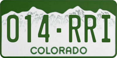 CO license plate 014RRI