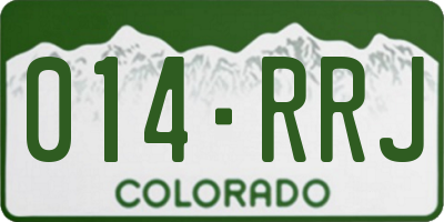 CO license plate 014RRJ