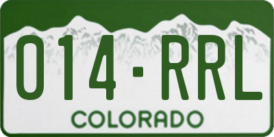 CO license plate 014RRL