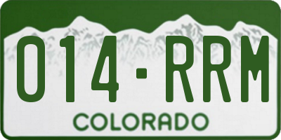 CO license plate 014RRM