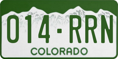 CO license plate 014RRN