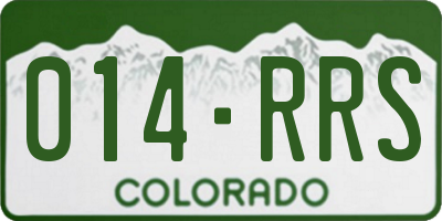 CO license plate 014RRS